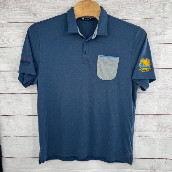 Travis Mathew Golden State Warriors Goof Polo Shirt Mens‎ 2XL Pocket Performance - Picture 1 of 7